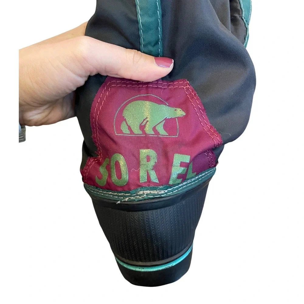 Sorel 1964 Pac Nylon Winter Boots Womens Size 6 Waterproof Snow Insulated Rubber